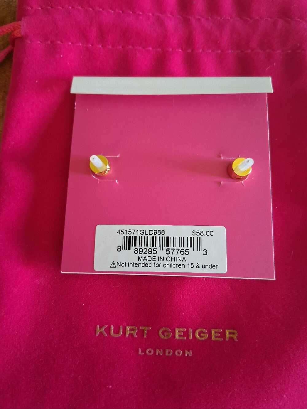 Kurt Geiger Heart Stud Earrings - Picture 5 of 5